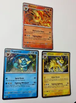 Lot POKEMON Prismatic Cosmos HOLO Promo Jolteon 169 Vaporeon 168 Flareon 167 - Image 2