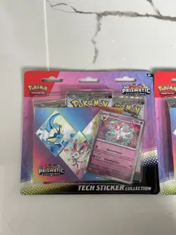 Pokemon Prismatic Evolutions Sylveon Tech Sticker Collection Sealed - Image 2