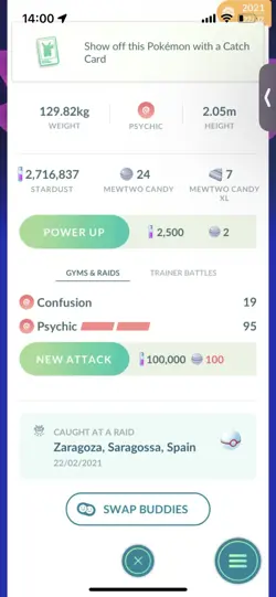 Pokemon Go Legendary Mewtwo ( Normal ) - Image 2