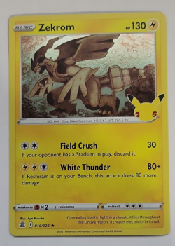 2021 Pokemon Celebrations #10 Zekrom Holo Rare NM to Mint Condition - Image 1