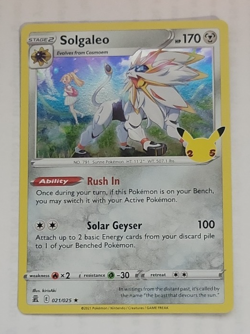 2021 Pokemon Celebrations #21 Solgaleo Holo Rare NM to Mint Condition - Image 1