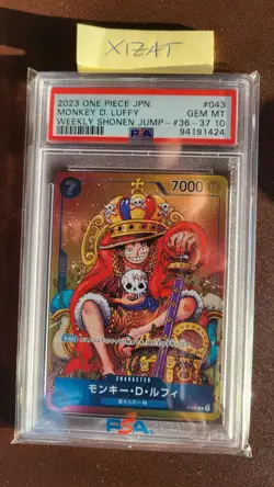 One Piece Card Monkey D.Luffy P-033 Promo Weekly Shonen Jump PSA 10 - Image 1