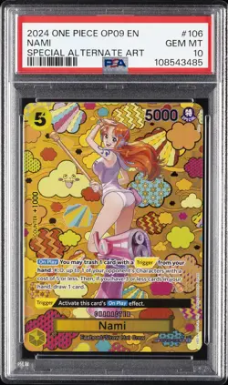 2024 ONE PIECE OP09-EMPERORS IN THE NEW WORLD SPECIAL ALTERNATE ART NAMI PSA 10 - Image 1