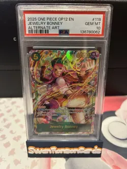 2025 One Piece Jewelry Bonney (118) (Alternate Art) OP12-118 English PSA 10 - Image 1
