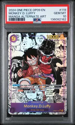 2024 ONE PIECE OP09-EMPERORS IN THE NEW WORLD #119 MONKEY D. LUFFY PSA 10 - Image 1