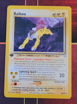 Pokemon Neo Revelation 1st Edition Card Raikou 22/64 Regular - Image 1
