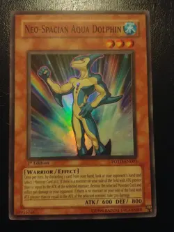 Yu-Gi-Oh! SUPER RARE HOLO CARD NEO-SPACIAN AQUA DOLPHIN POTD-EN003 1ST NM - Image 1