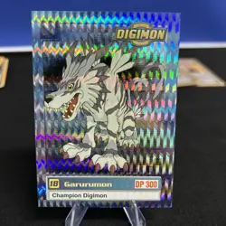 Garurumon 18 Prism Foil Holo RARE CARD Gabumon Digimon 1999 Upper Deck TCG - Image 1
