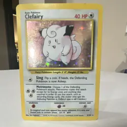 Pokemon Clefairy Base Set Holo Rare 5/102 40 HP English TCG Card 1999 - Image 1