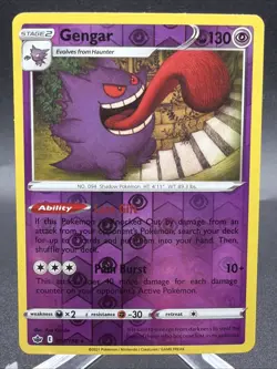 Gengar 057/198 - Pokemon TCG Chilling Reign Reverse Holographic Rare Card - - Image 1