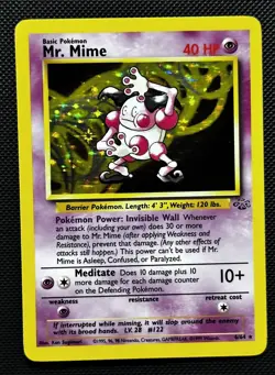 Mr Mime Pokemon Card WOTC Holo 6/64 Jungle Set Rare Vintage 1999 - Image 1