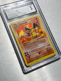 CGC 5 Shadowless Charizard Base Set Holo 4/102 Pokemon Card 1999 - Image 3