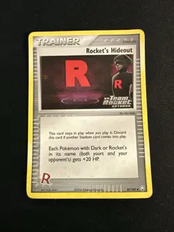 Pokemon TCG Rocket’s Hideout Trainer Card Holo Team Rocket Returns Stamp - Image 1