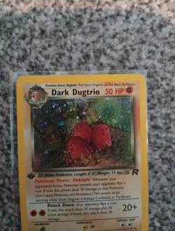 Pokemon TCG 2000 Team Rocket Dark Dugtrio Holo Card 6/82 1st Edition - Image 3