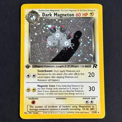 1st Edition Dark Magneton 11/82 Team Rocket Holo Rare Pokemon Card - Image 1