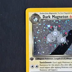 1st Edition Dark Magneton 11/82 Team Rocket Holo Rare Pokemon Card - Image 2