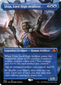Urza, Lord High Artificer - Foil Extended Art Dominaria Remastered NM MTG - Image 1