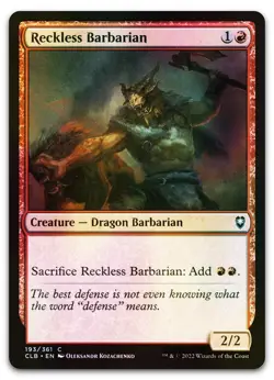 Reckless Barbarian #193 (Foil) (NM) Baldur's Gate CLB Magic MTG - Image 1