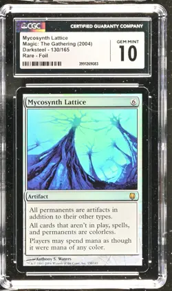 MYCOSYNTH LATTICE Darksteel Foil Rare CGC 10 MTG [Nostalgium] - Image 1