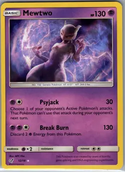 Mewtwo 12/18 Holo Detective Pikachu - Pokemon Card - NM - Image 1