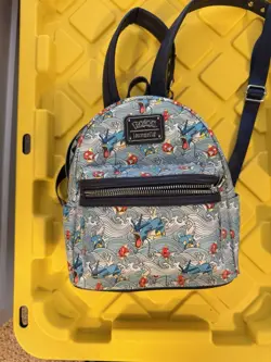 Pokemon Loungefly Gyarados Magikarp Waves AOP Mini Backpack Barely Used Mint - Image 1