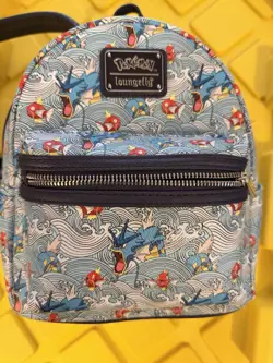 Pokemon Loungefly Gyarados Magikarp Waves AOP Mini Backpack Barely Used Mint - Image 4
