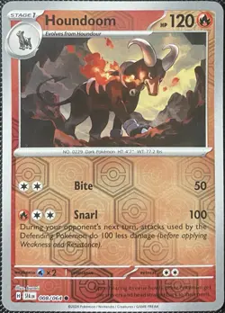Houndoom 008/064 Sv: Shrouded Fable Reverse Holo - Pokemon Card - Image 1