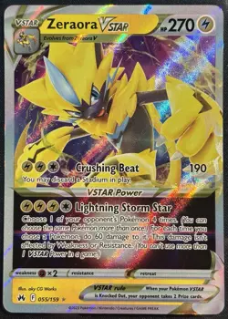 Zeraora VSTAR 055/159 - Crown Zenith Pokemon TCG 2023 Ultra Rare - M/LP Card - Image 1