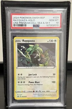 Pokemon Rayquaza 3 Pk. Blister Black Star Holo Promo SWSH029 PSA 10 Gem Mint - Image 1