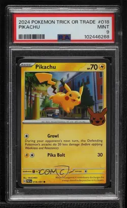 Cosmos Holo - Pikachu Pokemon Trick or Trade BOOster PSA 9 MINT - Image 1