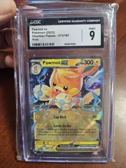 Pokemon Pawmot ex 073/197 Obsidian Flames Holo Double Rare CGC 9 Mint - Image 2