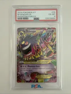 2014 POKEMON XY PHANTOM FORCES #35 M GENGAR EX PSA 6 - Image 1