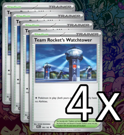 4x Team Rocket's Watchtower 180/182 - SV10: Destined Rivals - Pokemon TCG - Image 1