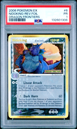PSA 1 2006 Pokemon Crystal Guardians Nidoking Reverse Holo Foil 6/100 STAMPED - Image 1