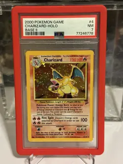 PSA 7 Charizard 004/130 Base Set 2 II Holo #4 Pokemon TCG - Image 1