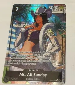 One Piece TCG Ms. All Sunday OP04-084 Alternative Art SR English. Azure Sea’s NM - Image 1