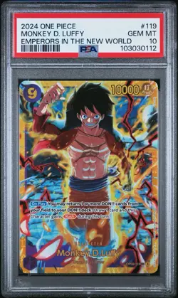 2024 One Piece Monkey D. Luffy OP09-119 Emperors Secret Rare PSA 10 Gem Mint - Image 1