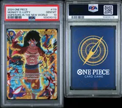 2024 One Piece Monkey D. Luffy OP09-119 Emperors Secret Rare PSA 10 Gem Mint - Image 3