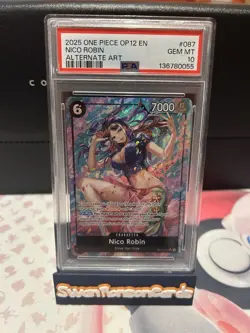 2025 ONE PIECE OP12-LEGACY OF THE MASTER ALTERNATE ART #087 NICO ROBIN PSA 10 - Image 1