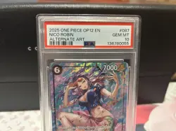 2025 ONE PIECE OP12-LEGACY OF THE MASTER ALTERNATE ART #087 NICO ROBIN PSA 10 - Image 3
