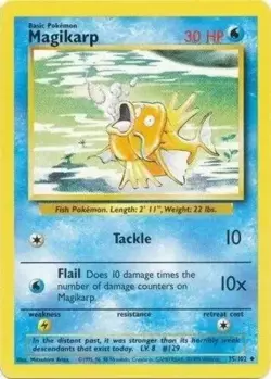 Magikarp 35/102 Base Set WOTC Pokemon Card LP - Image 1