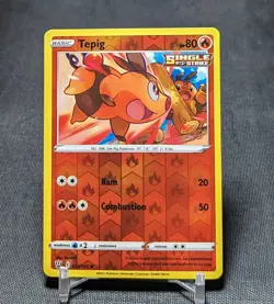 Tepig Common Reverse Holo Fire 2021 SWSH Battle Styles Pokemon TCG Card 023/163 - Image 1