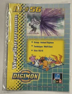 Bandai Digimon Trading Card ID#56 Weregarurumon Toy Exclusive Holo Rare - SEALED - Image 2