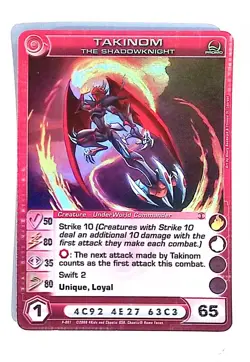 Chaotic Takinom The Shadowknight Trading Card Promo Collectible - Image 1