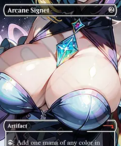 Arcane Signet Full Bust Anime Waifu Style Card For EDH and Playtest - Image 1