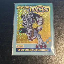 Weregarurumon Digimon Card Bandai 1999 toy exclusive #56 TCG NIP VTG Holographic - Image 1