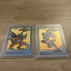 Bandai Digimon Card MetalGreymon ID#54 And ID# 56 WereGarurumon Holo Rare - Image 1