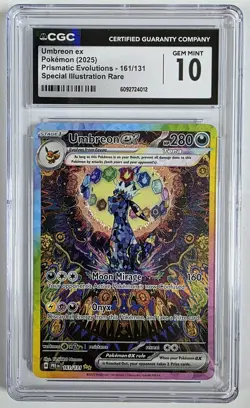 CGC 10 UMBREON EX PRISMATIC EVOLUTIONS SIR ALT ART POKEMON CARD #161 GEM MINT 10 - Image 1