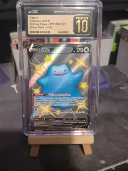 Pokemon TCG Ditto v SV118/SV122 Shiny Holo Rare Card Shining Fates - Image 1