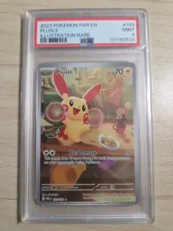 Plusle Paradox Rift Holo Illustration Rare Pokemon TCG Card 193/182 PSA 9 - Image 1
